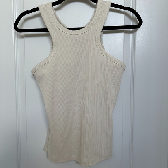 MPG - Small Halter Workout Tank - Beige - Cup Lined - Athletic Wear - Picture 1 of 7